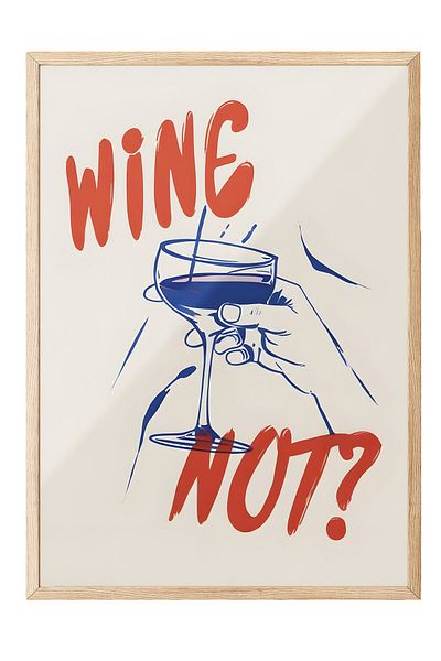 Postifull Ζωγραφική με ξύλινο πλαίσιο, Wine Note?, Ξύλινη ζωγραφική κουζίνας Comfort Series, NO:109078