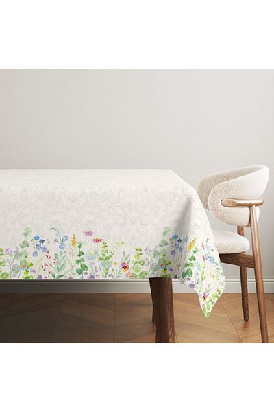 Club Cotton Fata de masa cu flori de camp din bumbac 140x180cm, Club Cotton, Fenny