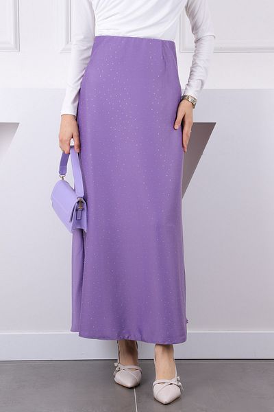 İmajButik Λιλά Σατέν Φούστα με Ελαστική Μέση