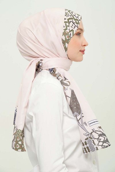 Madame Polo Șal Digital Twil Multicolor cu Model Antirid Antiderapant 75x180 Cm