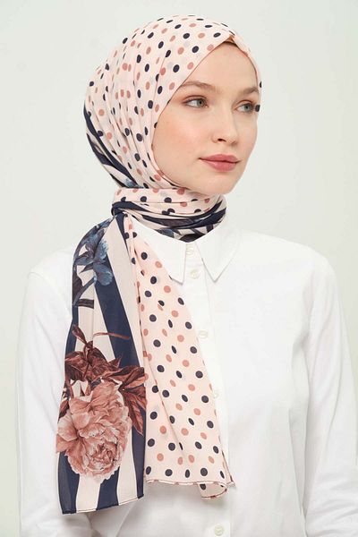 Madame Polo Digital Crepe Chiffon Shawl Multicolor Breathable Wrinkle-Free Non-Slip 75X180 cm