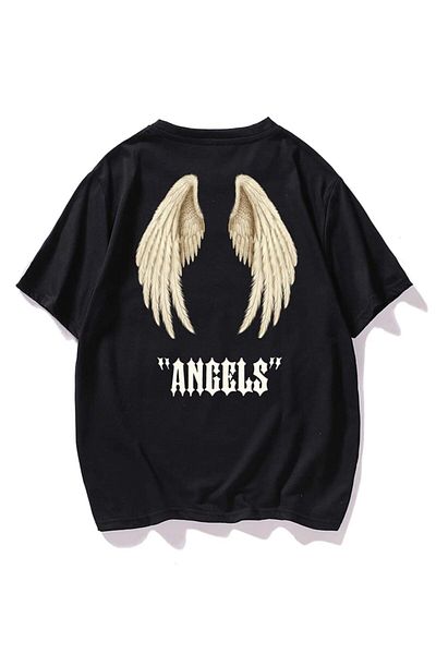 VBSVİBES Tricou pentru bărbați oversize cu imprimeu Black Angels