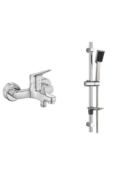 Eca Spylos Bathroom Faucet T-May Arya Oval Spout Movable Sliding Shower Set Top Set