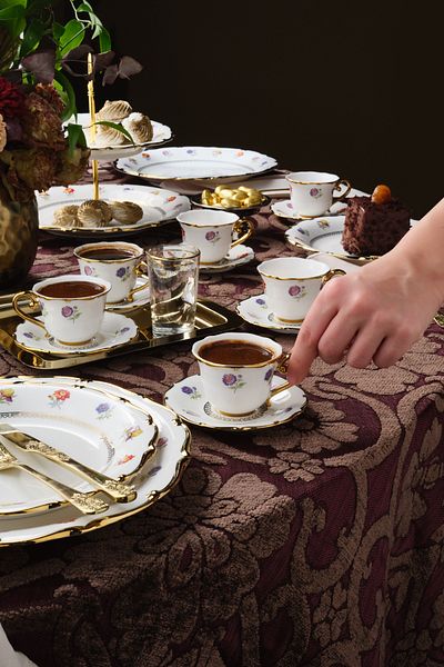 Karaca Royal Bone Diana Coffee Cup Set for 6 People 90 ml
