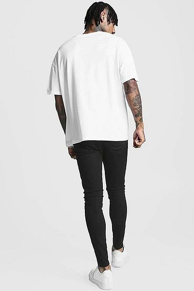 VBSVİBES Πλεκτό μπλουζάκι Unisex Λευκό Oversize γιακά Los Angeles με στάμπα