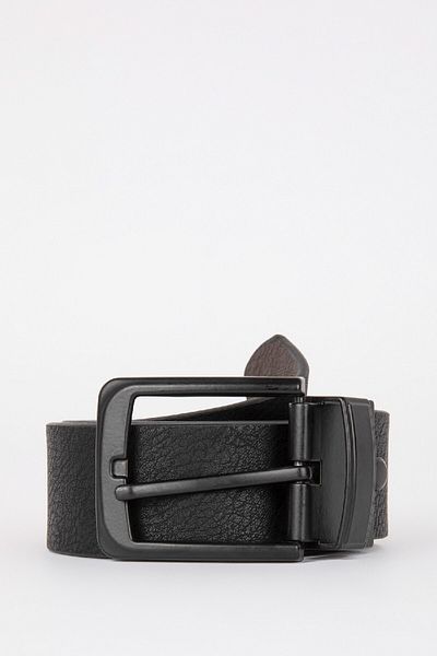 DeFacto Men's Double-Sided Faux Leather Jean Belt U0034az21sp