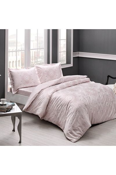 Taç Double bed linen 100% satin cotton, TaçMako-Satin, Luca Powder Pink
