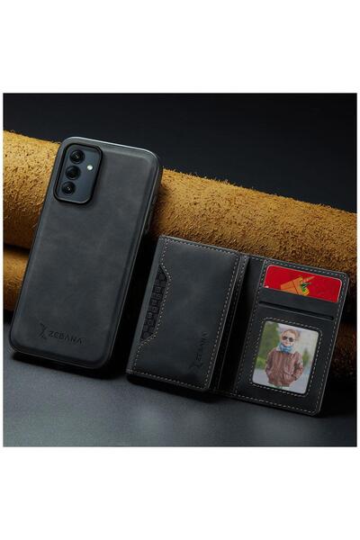 Zebana Samsung Galaxy A17 Compatible Case 2in1 Elite Class Wallet Leather Case Black