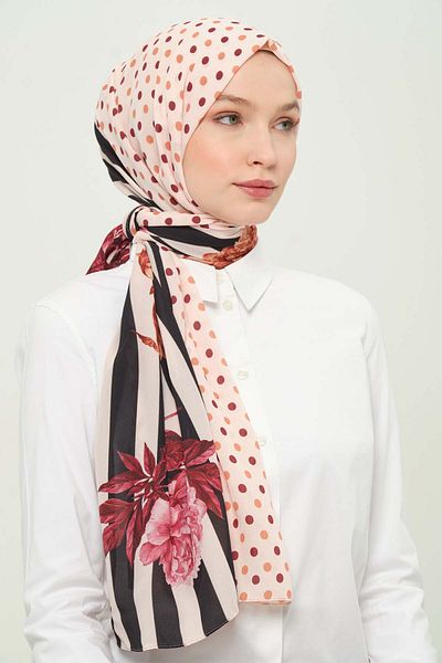Madame Polo Digital Crepe Chiffon Shawl Multicolor Breathable Wrinkle-Free Non-Slip 75X180 cm