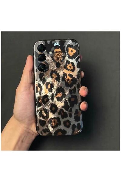 Zebana Samsung Galaxy A17 Compatible Case Luxe Leopard Silicone Case Black