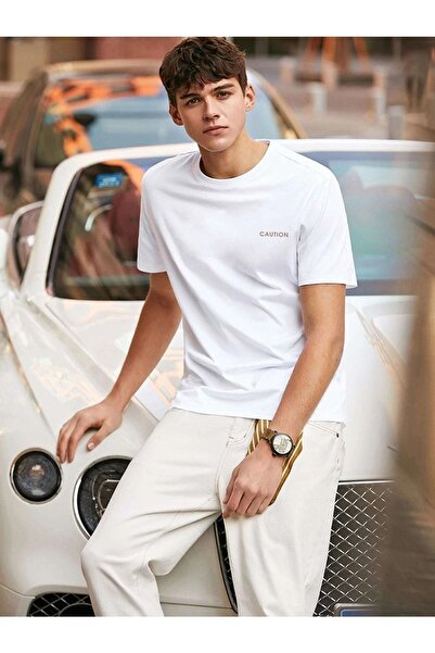 VBSVİBES Мъжка черна тениска с щампи с предпазлив размер