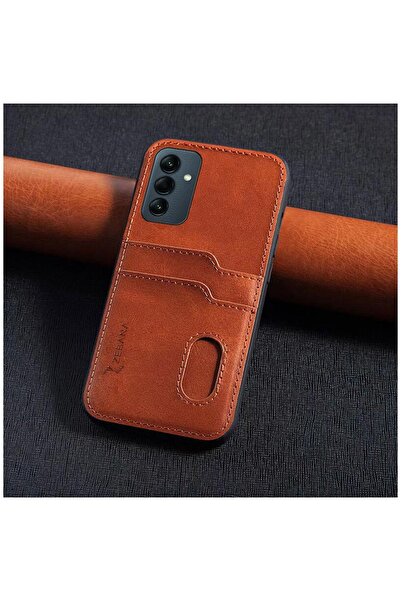 Zebana Samsung Galaxy A26 Compatible Case Zebana Luxury Leather Case with Card Holder Brown