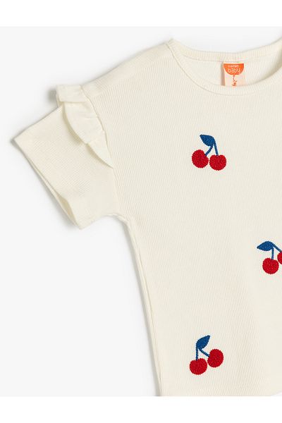 Koton ecru Short Sleeve T-Shirt
