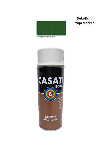 Casati Sprey Boya S356 Metalik Petrol Yeşili 400 Ml.
