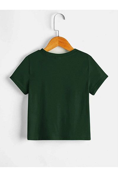 CLAYES Animals Cotton Kids T-Shirt- Nefti Green Printed Girls Boys' Summer Crew Neck T-Shirt