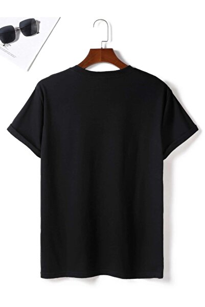 VBSVİBES Чоловіча чорна футболка великого розміру з космічним принтом Nasa