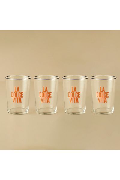 Bella Maison Line La Dolce Vita Soft Drink Glass 4-Piece Orange (510 cc)