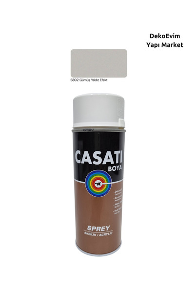 Casati Sprey Boya S802 Gümüş Yaldız Efekt 400 Ml.