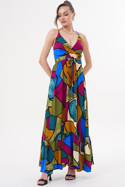 ZEYWEAR Long Dress with Cross Back Straps