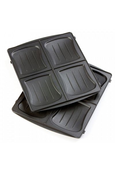 Domo Aparat pentru sandvișuri 2 în 1 DO9046C cu farfurii interschimbabile, pentru prepararea sandvișurilor sau vafelor, 120w