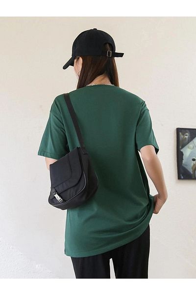 CLAYES Γυναικείο μπλουζάκι Green Oversize Shimmer - Oversize Printed