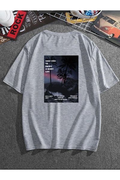 VBSVİBES Μπλουζάκι Unisex Grey Oversize Take You Printed