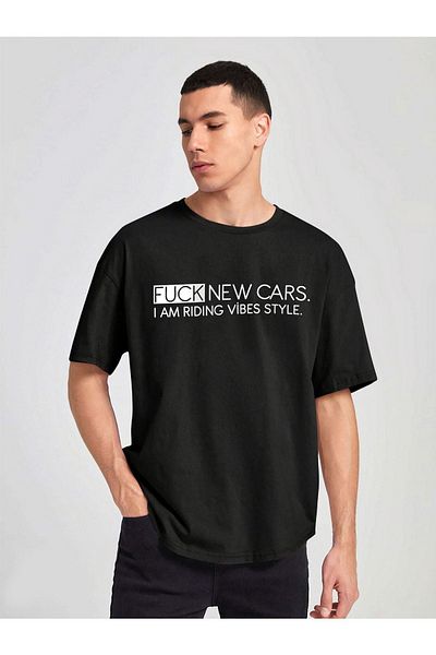 VBSVİBES Tricou unisex oversize cu imprimeu F'ck New Cars