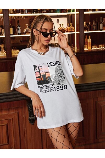 VBSVİBES Γυναικείο μπλουζάκι με στάμπα Oversize Desire