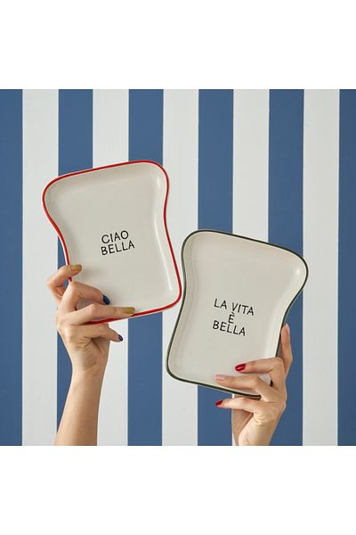 Bella Maison طقم إفطار توست من لاين سيراميك مكون من 8 قطع لشخصين