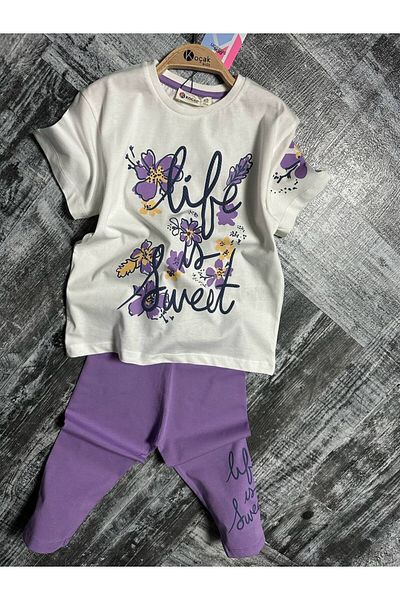 Canlook Life Flower Printed Capri Girl's Suit