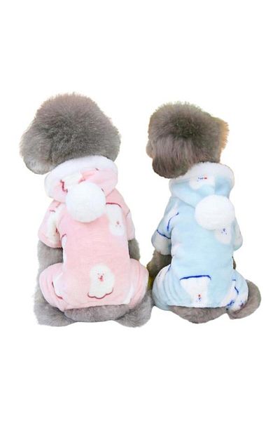 Glipet Puppy Patterned Fleece Dog Suit Pink Size L