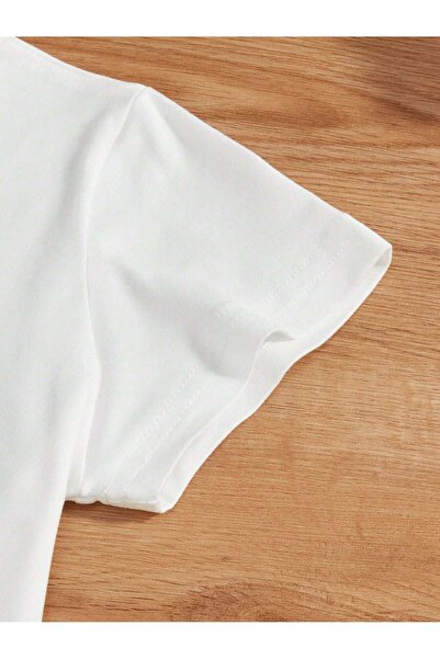 CLAYES Set pentru copii cu imprimeu Losangeles alb și negru - decolteu, tricou și pantaloni scurți din bumbac