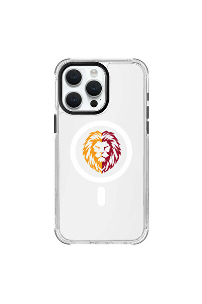Galatasaray iPhone 15 Pro Max Uyumlu Galatasaray Parçalı Aslan Magsafe Lisans...
