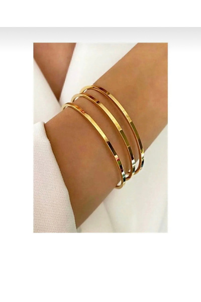 Genel Markalar Çelik Gold Ajda Bilezik Seti (3’LÜ)