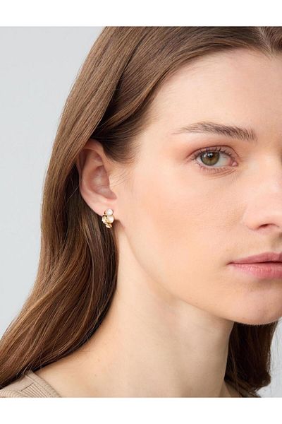 Jimmy Key White Minimalist Oval Bead Earrings
