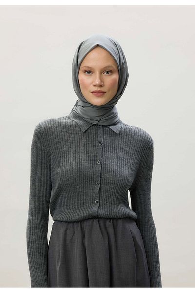 Fresh Thin Cotton Shawl - Cold Gray Color