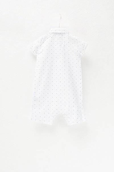 Zeyland Baby Boy White Woven Jumpsuit with Folded Sleeves (3-36months)