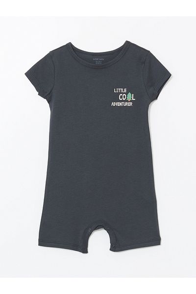 LC Waikiki Crew Neck Printed Baby Boy Jumpsuit
