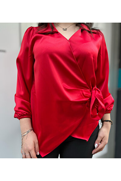 Bluebutik Saten Bağlamalı Gömlek