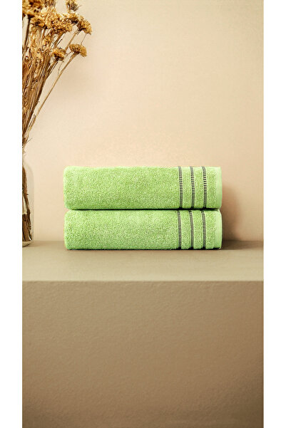 BOOVI طقم مناشف حمام/يد/وجه من بوردي باللون الأخضر النعناعي - قطعتان مقاس 70×...