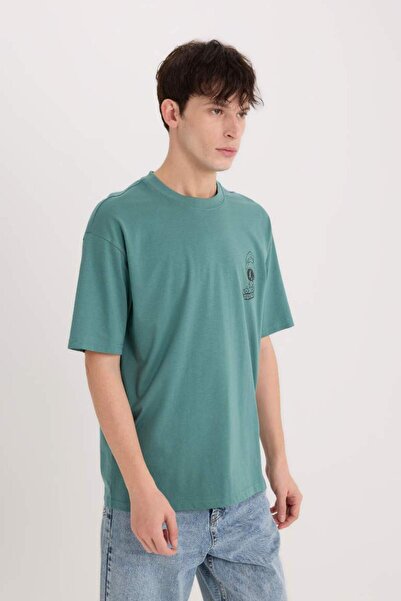 DeFacto Πράσινο ανδρικό T-Shirt E1872AX/GN469