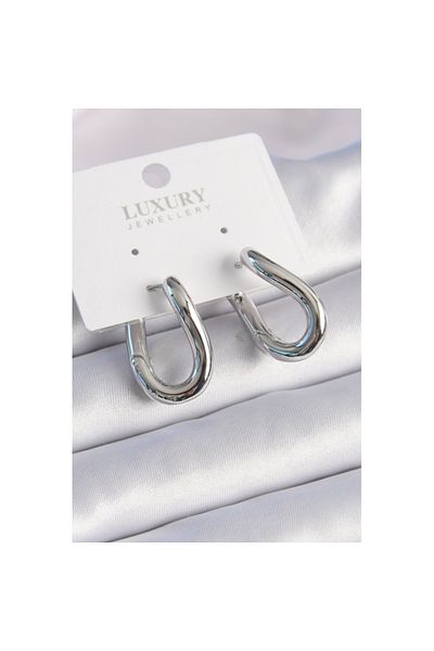 Skygo Brass Silver Color Hoop Model Women's Earrings - Tj-Bkp9531