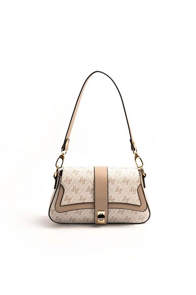 Silver Polo Ασημί & Polo Beige - Sand SP1177 Γυναικεία τσάντα ώμου