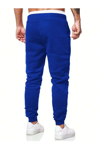 CLAYES Los Angeles Sweatpants Jogger - Sax Blue Printed Rubber Leg High Waist