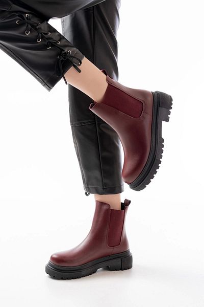 KÖMEN 812-2137 Claret Red Elastic Daily Women's Boots