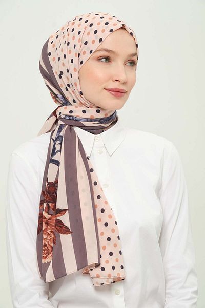 Madame Polo Şal Digital Crepon Chiffon Multicolore Respirabil Fără Pliuri Anti-alunecare 75x180 Cm