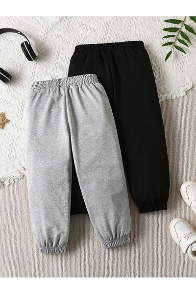 CLAYES 2-Piece Los Angeles Cotton Children's Sweatpants Jogger - Gray
