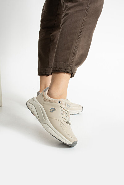 Getcho حذاء رياضي نسائي من Nesra باللون البيج ونعل سميك ومريح للمشي للاستخدام اليومي