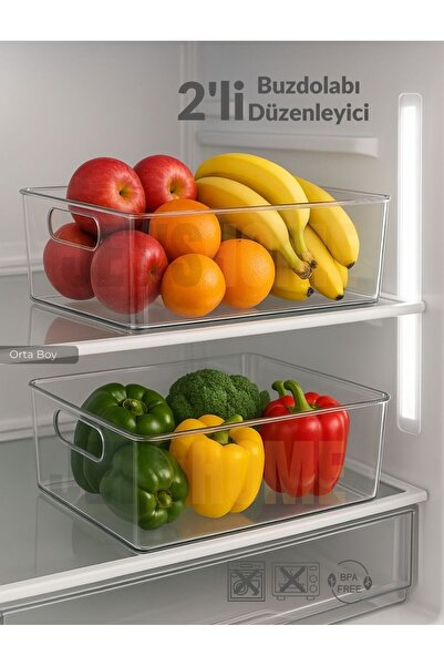 Jet's Home 2'li Buzdolabı Içi Düzenleyici Saklama Organizeri Bpa Free Düzenle...