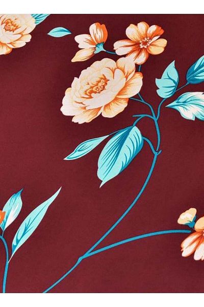 COOYA Three-seater sofa cover,Exquisite print design,Stretch fabric,Machine washable,190-230 cm,Deep red